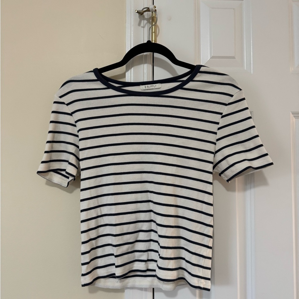 Z Supply Striped Navy and White Top